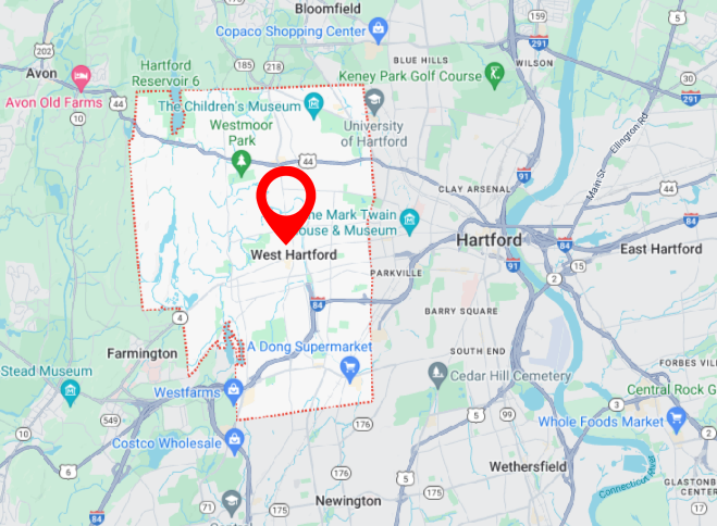 Thrive Behavioral Health PLLC West Hartford CT Map